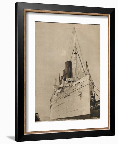 'Former Queen of the Ocean, R,M.S. Mauretania of the Cunard White Star Line', 1936-Unknown-Framed Photographic Print