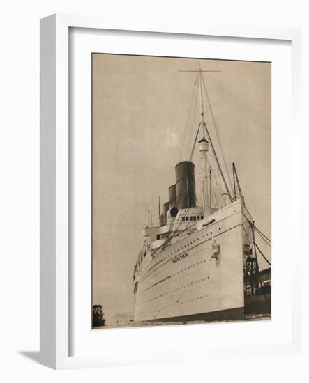 'Former Queen of the Ocean, R,M.S. Mauretania of the Cunard White Star Line', 1936-Unknown-Framed Photographic Print