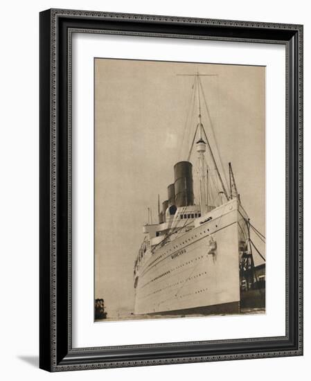 'Former Queen of the Ocean, R,M.S. Mauretania of the Cunard White Star Line', 1936-Unknown-Framed Photographic Print