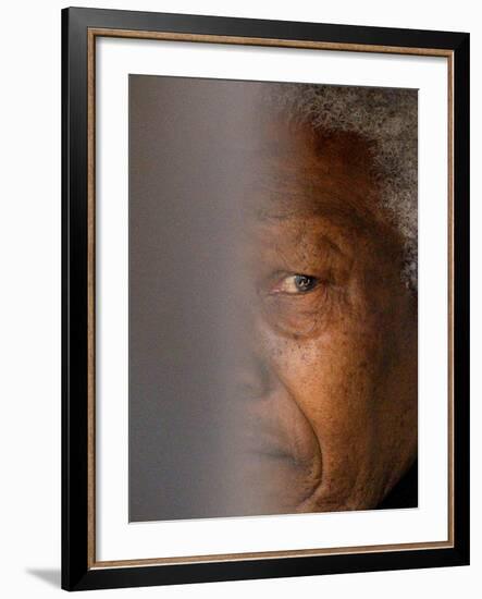 Former South African President Nelson Mandela-null-Framed Photographic Print