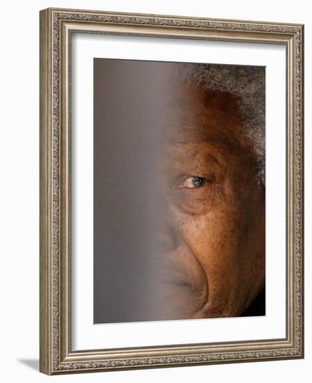 Former South African President Nelson Mandela-null-Framed Photographic Print