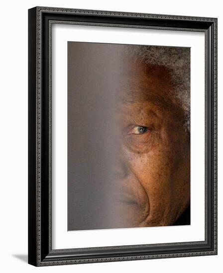 Former South African President Nelson Mandela-null-Framed Photographic Print