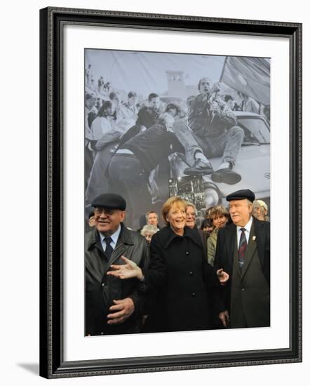 Former Soviet Leader Mikhail Gorbachev and Others During the Commemorations of Fall of Berlin Wall-null-Framed Photographic Print