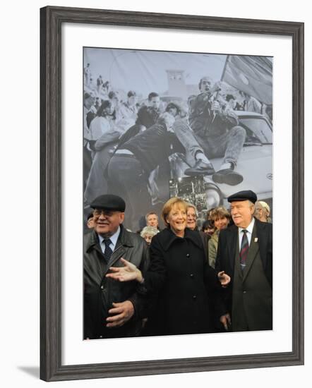 Former Soviet Leader Mikhail Gorbachev and Others During the Commemorations of Fall of Berlin Wall-null-Framed Photographic Print