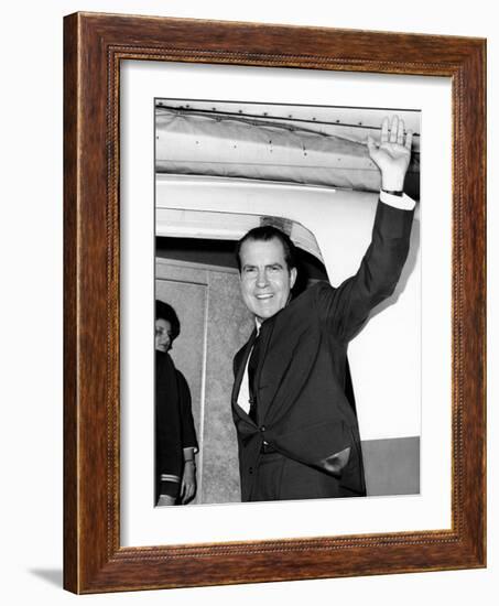 Former Vice Pres Nixon, Heading for Tokyo and Hong Kong on Business for NY Law Firm, Nov 13, 1964-null-Framed Photo