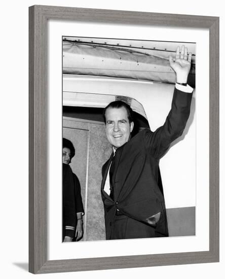 Former Vice Pres Nixon, Heading for Tokyo and Hong Kong on Business for NY Law Firm, Nov 13, 1964-null-Framed Photo