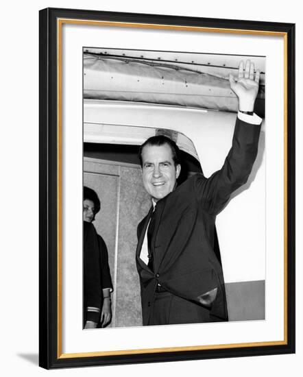 Former Vice Pres Nixon, Heading for Tokyo and Hong Kong on Business for NY Law Firm, Nov 13, 1964-null-Framed Photo