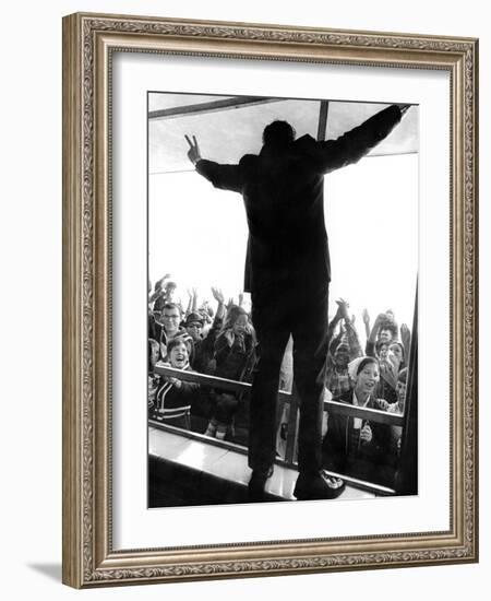 Former Vice President Richard Nixon in His Uniquely Styled Victory Posture-null-Framed Photo