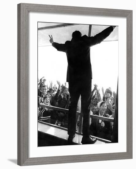 Former Vice President Richard Nixon in His Uniquely Styled Victory Posture-null-Framed Photo