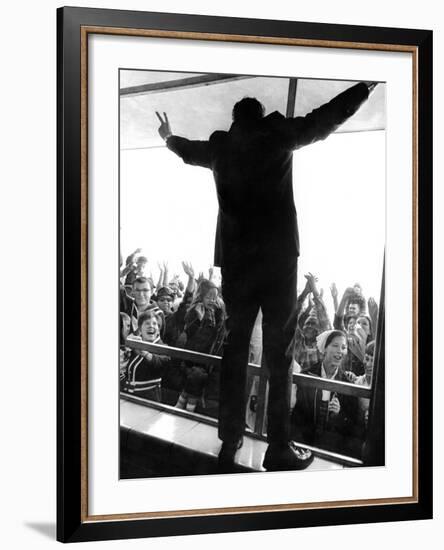 Former Vice President Richard Nixon in His Uniquely Styled Victory Posture-null-Framed Photo