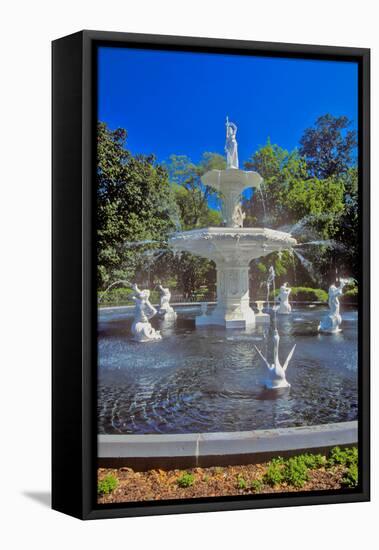 Forsyth Park Fountain in historic Savannah, Savannah, Georgia-null-Framed Premier Image Canvas