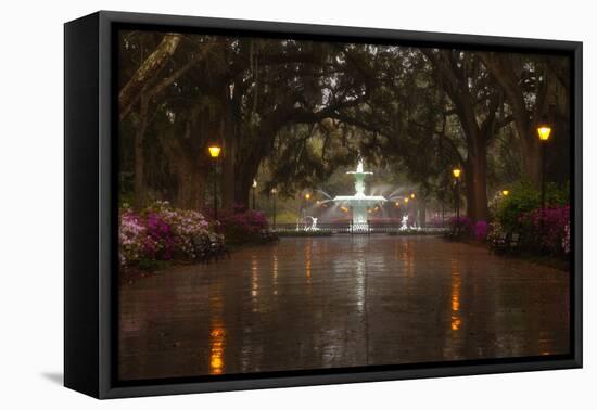 Forsyth Park Fountain with Spring Azaleas, Savannah, Georgia, USA-Joanne Wells-Framed Premier Image Canvas