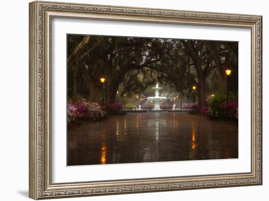 Forsyth Park Fountain with Spring Azaleas, Savannah, Georgia, USA-Joanne Wells-Framed Photographic Print