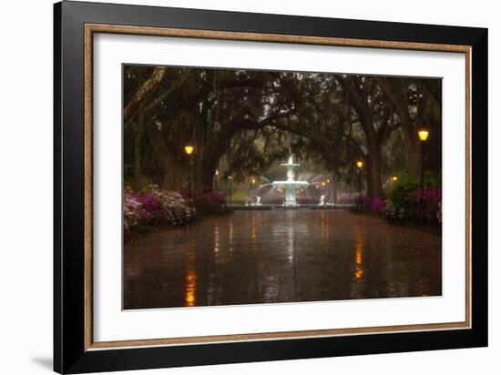 Forsyth Park Fountain with Spring Azaleas, Savannah, Georgia, USA-Joanne Wells-Framed Photographic Print