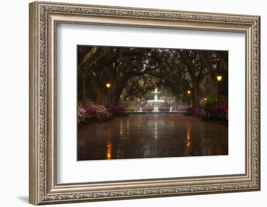 Forsyth Park Fountain with Spring Azaleas, Savannah, Georgia, USA-Joanne Wells-Framed Photographic Print