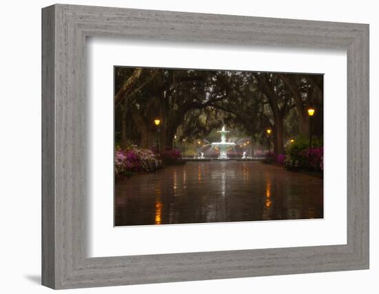 Forsyth Park Fountain with Spring Azaleas, Savannah, Georgia, USA-Joanne Wells-Framed Photographic Print