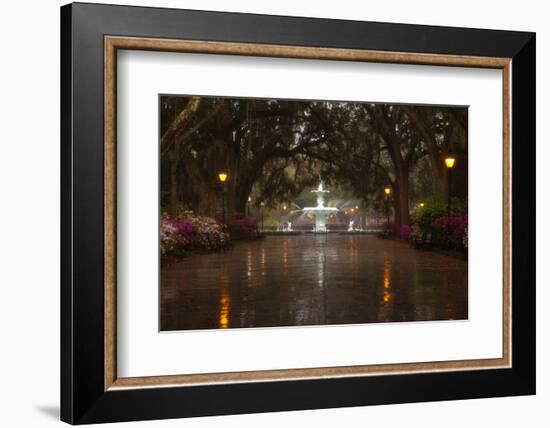 Forsyth Park Fountain with Spring Azaleas, Savannah, Georgia, USA-Joanne Wells-Framed Photographic Print