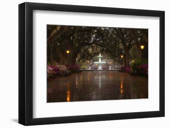 Forsyth Park Fountain with Spring Azaleas, Savannah, Georgia, USA-Joanne Wells-Framed Photographic Print