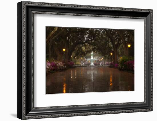 Forsyth Park Fountain with Spring Azaleas, Savannah, Georgia, USA-Joanne Wells-Framed Photographic Print