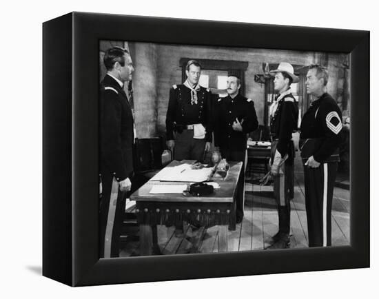 FORT APACHE, 1948 directed by JOHN FORD Henry Fonda, John Wayne, George O'Brien, John Agar and Ward-null-Framed Stretched Canvas