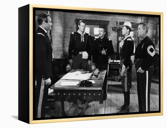 FORT APACHE, 1948 directed by JOHN FORD Henry Fonda, John Wayne, George O'Brien, John Agar and Ward-null-Framed Stretched Canvas