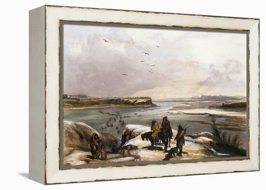 Fort Clark on the Missouri, February 1834-Karl Bodmer-Framed Premier Image Canvas