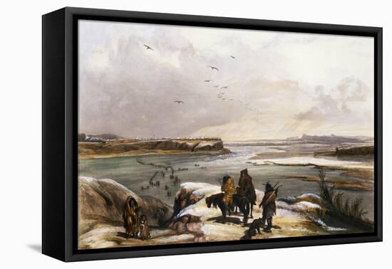 Fort Clark on the Missouri, February 1834-Karl Bodmer-Framed Premier Image Canvas