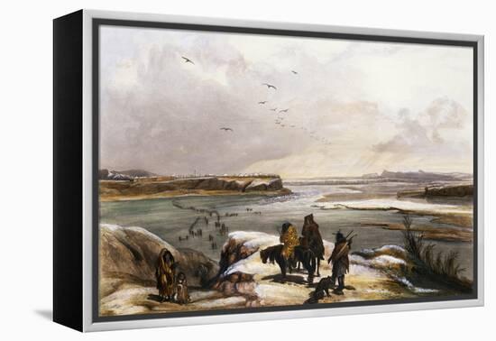 Fort Clark on the Missouri, February 1834-Karl Bodmer-Framed Premier Image Canvas