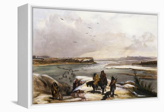 Fort Clark on the Missouri, February 1834-Karl Bodmer-Framed Premier Image Canvas