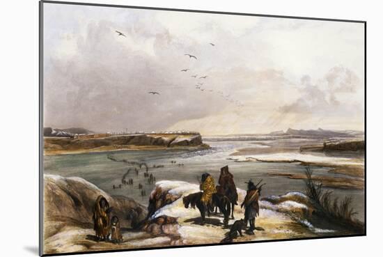 Fort Clark on the Missouri, February 1834-Karl Bodmer-Mounted Giclee Print