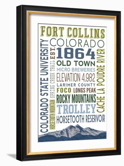 Fort Collins, Colorado - Typography-Lantern Press-Framed Art Print