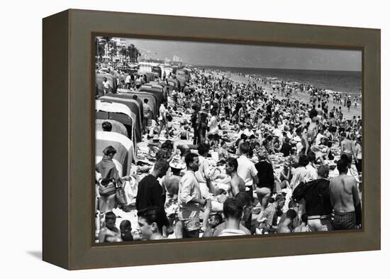 Fort Lauderdale Beach Crowded with Spring Breakers, 1964-null-Framed Premier Image Canvas