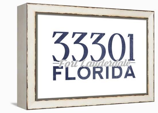 Fort Lauderdale, Florida - 33301 Zip Code (Blue)-Lantern Press-Framed Stretched Canvas