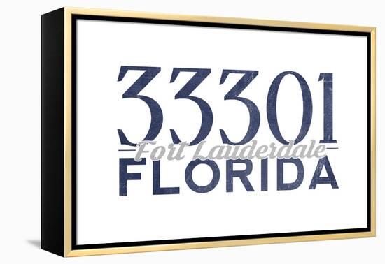 Fort Lauderdale, Florida - 33301 Zip Code (Blue)-Lantern Press-Framed Stretched Canvas