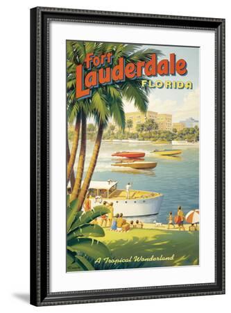 Fort Lauderdale Florida Kerne Erickson Vintage Style World Travel Fine Art Print Fort Lauderdale Florida Kerne Erickson Vintage Style World Travel Fine Art Print