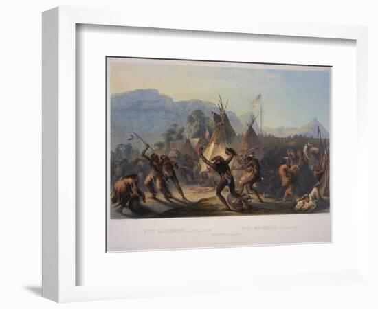 Fort Mckenzie, 28th August 1833, Engraved by Manceau and Hurliman, Published in 1842-Karl Bodmer-Framed Giclee Print