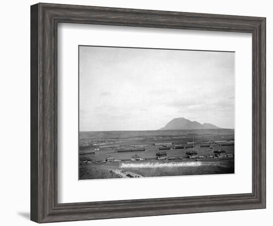 Fort Meade with Bear Butte in Background Photograph - Fort Meade, SD-Lantern Press-Framed Art Print