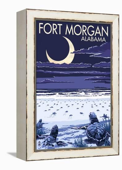 Fort Morgan, Alabama - Sea Turtles Hatching-Lantern Press-Framed Stretched Canvas