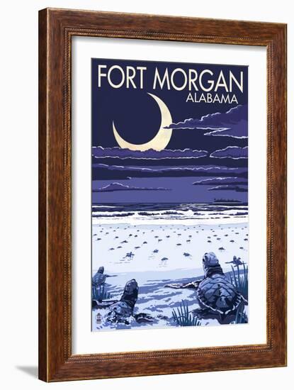 Fort Morgan, Alabama - Sea Turtles Hatching-Lantern Press-Framed Art Print