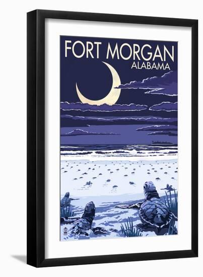 Fort Morgan, Alabama - Sea Turtles Hatching-Lantern Press-Framed Art Print