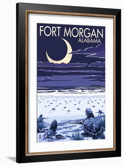 Fort Morgan, Alabama - Sea Turtles Hatching-Lantern Press-Framed Art Print