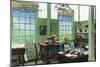 Fort Myers, Florida - T. Edison Winter Home, View of Edison at His Desk in Laboratory Office-Lantern Press-Mounted Art Print