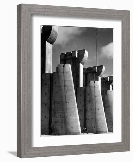Fort Peck Dam, in the Missouri River: Image Used on First Life Magazine Cover, November 23, 1936-null-Framed Premium Photographic Print