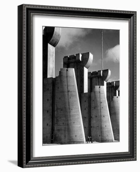 Fort Peck Dam, in the Missouri River: Image Used on First Life Magazine Cover, November 23, 1936-null-Framed Premium Photographic Print