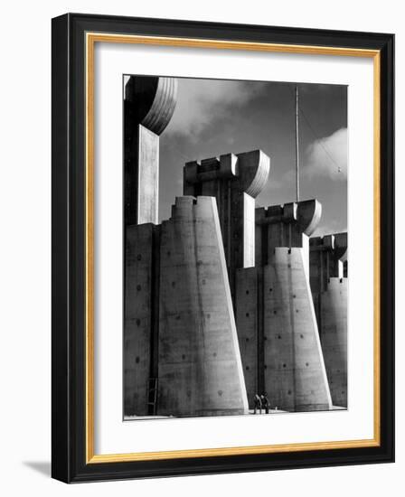 Fort Peck Dam, in the Missouri River: Image Used on First Life Magazine Cover, November 23, 1936-null-Framed Photographic Print