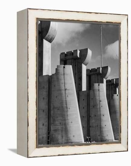 Fort Peck Dam, in the Missouri River: Image Used on First Life Magazine Cover-Margaret Bourke-White-Framed Premier Image Canvas