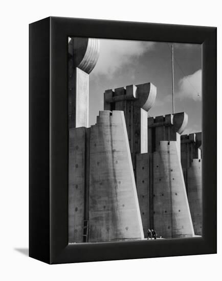 Fort Peck Dam, in the Missouri River: Image Used on First Life Magazine Cover-Margaret Bourke-White-Framed Premier Image Canvas