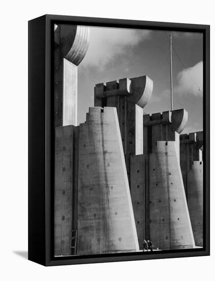 Fort Peck Dam, in the Missouri River: Image Used on First Life Magazine Cover-Margaret Bourke-White-Framed Premier Image Canvas