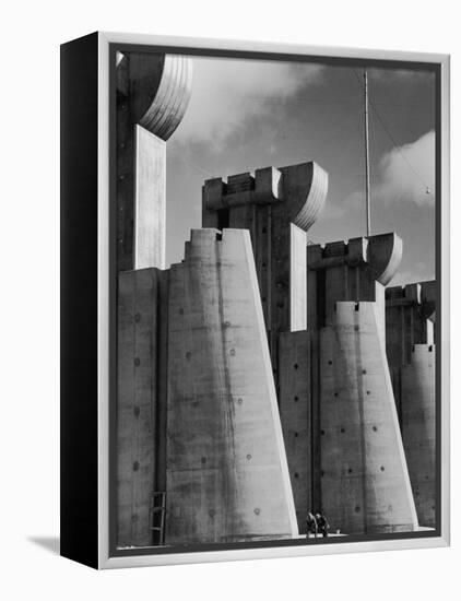 Fort Peck Dam, in the Missouri River: Image Used on First Life Magazine Cover-Margaret Bourke-White-Framed Premier Image Canvas