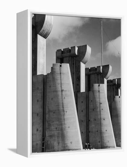 Fort Peck Dam, in the Missouri River: Image Used on First Life Magazine Cover-Margaret Bourke-White-Framed Premier Image Canvas